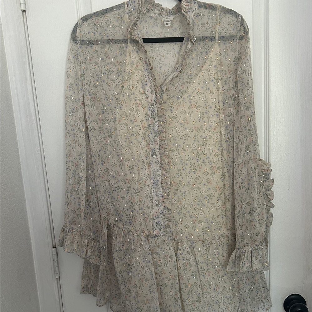 Floral Sheer Ruffle dress